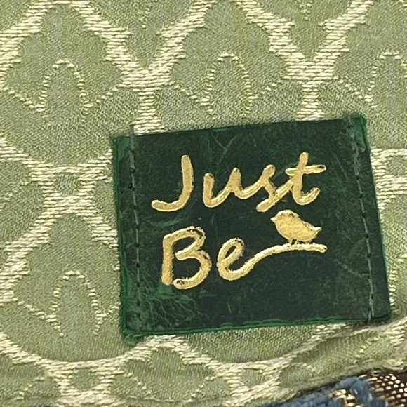 Just Be Blue and Green Crossbody Carpet Bohemian Bag with Geometric Pattern - Picture 2 of 16